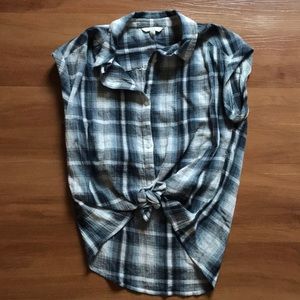 Lucky Brand Blue Plaid Button Down Shirt